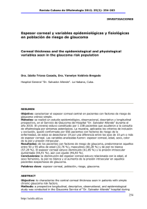 Espesor corneal y variables epidemiológicas y fisiológicas en