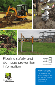 Pipeline safety and damage prevention information