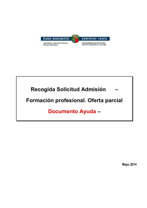 Recogida Solicitud Admisión – Formación profesional. Oferta parcial