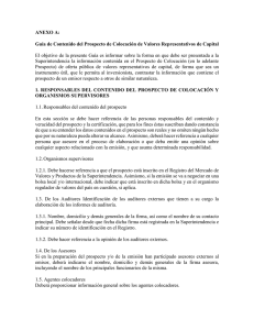 ANEXO A: Guía de Contenido del Prospecto de Colocación de