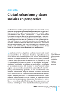 Ciudad, urbanismo y clases sociales en perspectiva