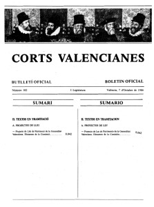 Page 1 CORTS VALENCIANES BUTLLETÍ OFICIAL BOLETIN