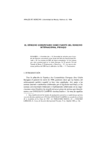 El derecho comunitario como fuente del Derecho Internacional