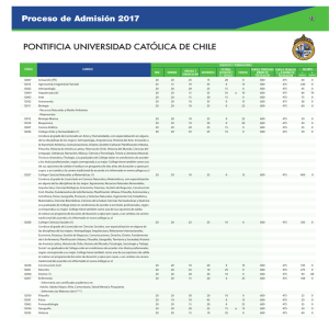 Proceso de Admisión 2017 PONTIFICIA UNIVERSIDAD CATÓLICA