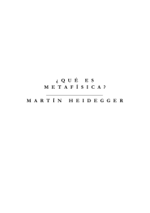 Que es metafisica - Heidegger