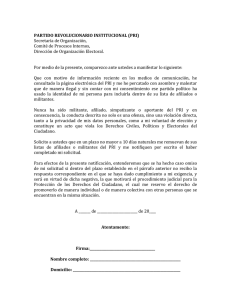 PARTIDO REVOLUCIONARIO INSTITUCIONAL (PRI) Secretaría de