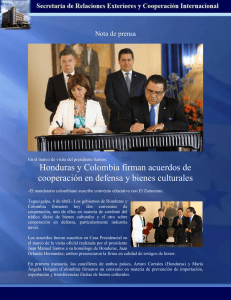 Honduras y Colombia firman acuerdos de cooperación en defensa y