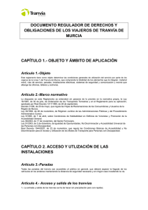 REGLAMENTO DE VIAJEROS .Documento