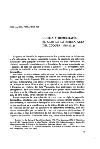 guerra y demografía: el caso de la ribera alta del xúquer