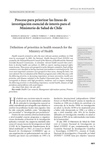 Proceso para priorizar las líneas de investigación esencial de