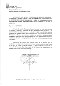 notificación del servicio territorial de industria, comercio y