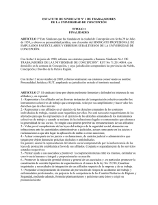 Estatutos Sindicato N°1 - Universidad de Concepción
