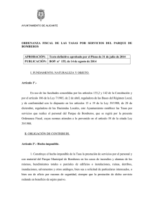 Tasa por servicios del parque de bomberos