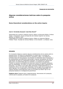 Algunas consideraciones teóricas sobre la pesquisa activa