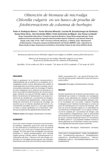 Obtención de biomasa de microalga Chlorella vulgaris en
