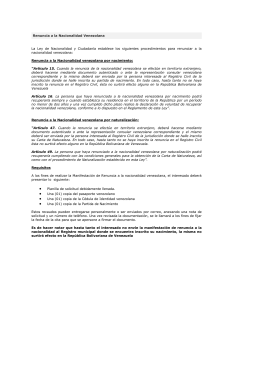 Acta de Renuncia a la Nacionalidad Venezolana