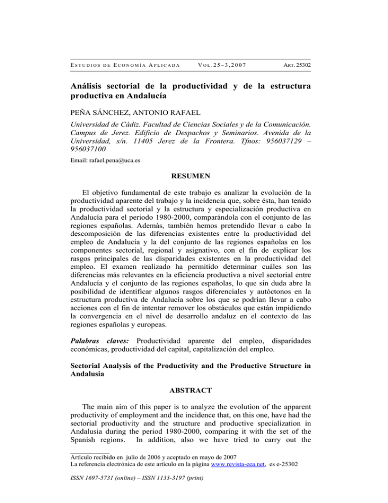 Análisis Sectorial De La Productividad Y De La Estructura Productiva 4593