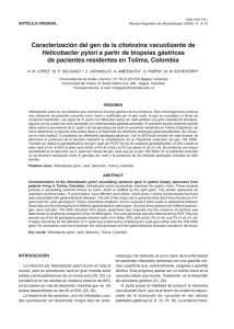 Caracterización del gen de la citotoxina vacuolizante de