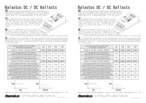 Balastos DC / DC Ballasts Balastos DC / DC Ballasts