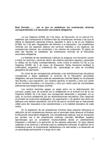 Real Decreto…… por el que se establecen las enseñanzas mínimas