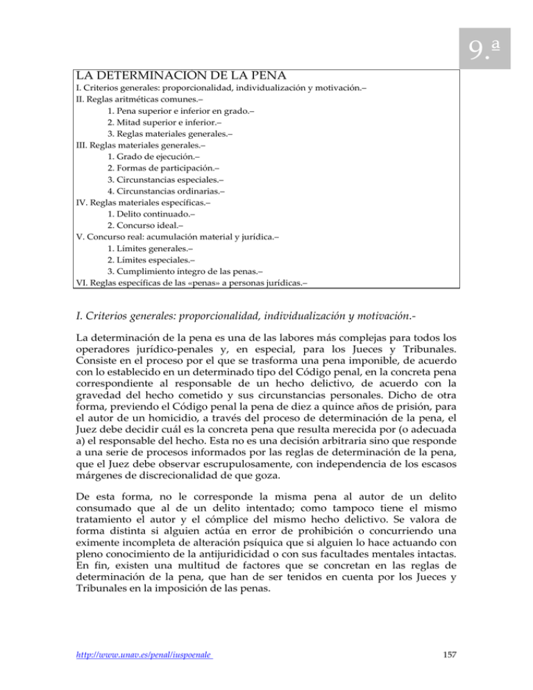 LA DETERMINACIÓN DE LA PENA