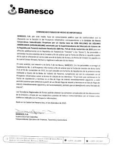 COMUN1CADO PUBLICO DE HECHO DE IMPORTANCIA
