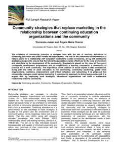 Community strategies that replace marketing in the relationship