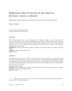 Reflexiones sobre El martirio de San Mauricio del Greco: textos y