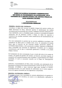 Pliego de Clausulas Administrativas.