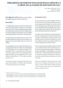 frecuencia de habitos orales en escolares de 5 a 14 anos en la