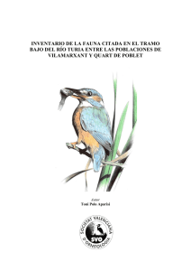 Inventario de la fauna citada en el tramo bajo del río Turia