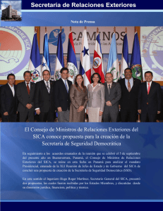 El Consejo de Ministros de Relaciones Exteriores del SICA conoce