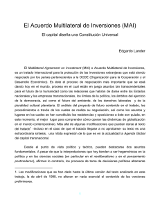 El Acuerdo Multilateral de Inversiones (MAI)