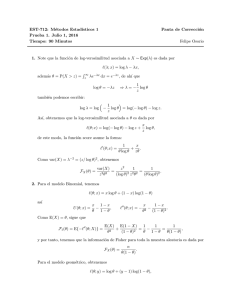 EST-712: Métodos Estad´ısticos 1 Pauta de Corrección Prueba 1