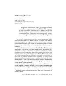 Deliberación y discusión - Sociedad Argentina de Análisis Político