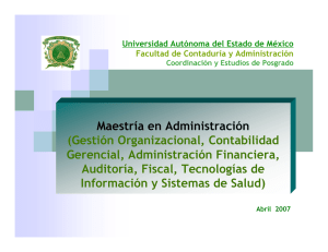 Maestría en Administración (Gestión Organizacional, Contabilidad