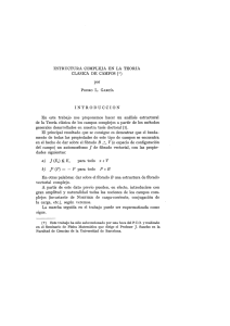 ESTRUCTURA COMPLEJA EN LA TEORIA CLASICA DE CAMPOS