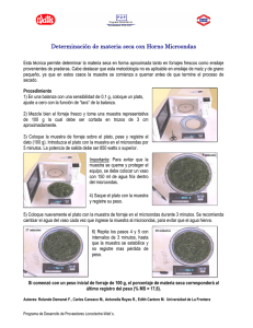 Determinación de materia seca con Horno Microondas