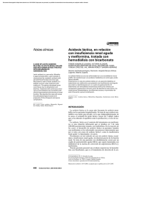 Acidosis láctica, en relación con insuficiencia renal aguda y
