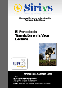 El Periodo de Transición en la Vaca Lechera