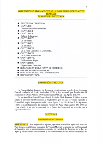 Ordenanzas y Reglamentos - Comunidad de Regantes Trasvase