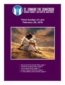 Third Sunday of Lent February 28, 2016