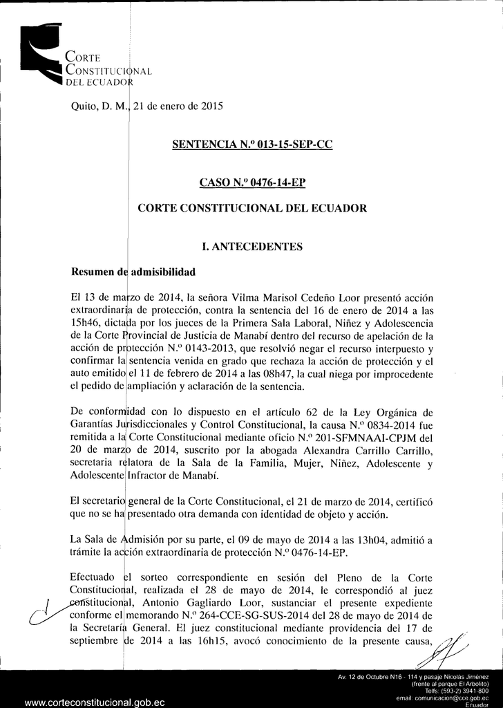 Descargar Sentencia - Corte Constitucional del Ecuador