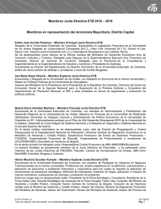 Miembros Junta Directiva ETB 2016 – 2019 Miembros en