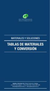 TABLAS DE MATERIALES Y CONVERSIÓN