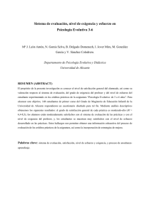 Sistema de evaluación, nivel de exigencia y esfuerzo en Psicología