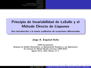 Principio de Invariabilidad de LaSalle y el Método Directo de
