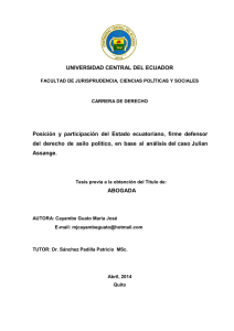 UNIVERSIDAD CENTRAL DEL ECUADOR Posición y participación