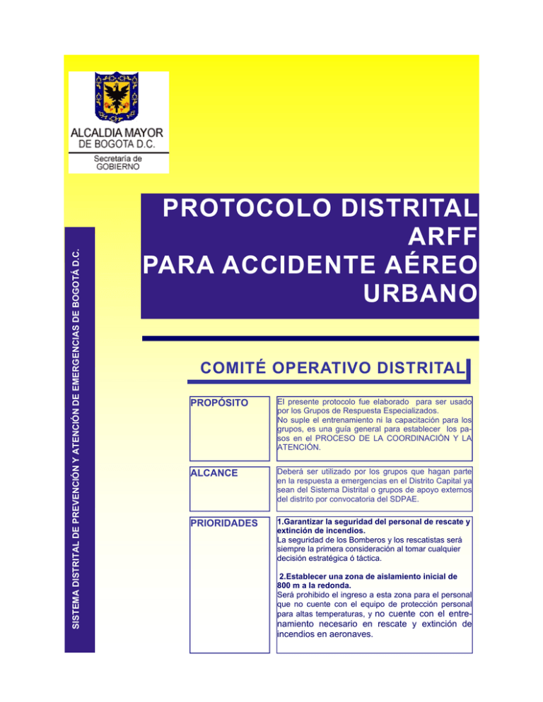 Protocolo Distrital Accidente Aereo