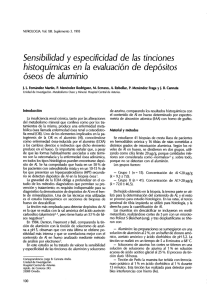 Sensibilidad y especiﬁcidad de las tinciones histoquímicas en la